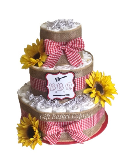 Baby Q 3 Tier Diaper Cake - Summer BBQ Themed